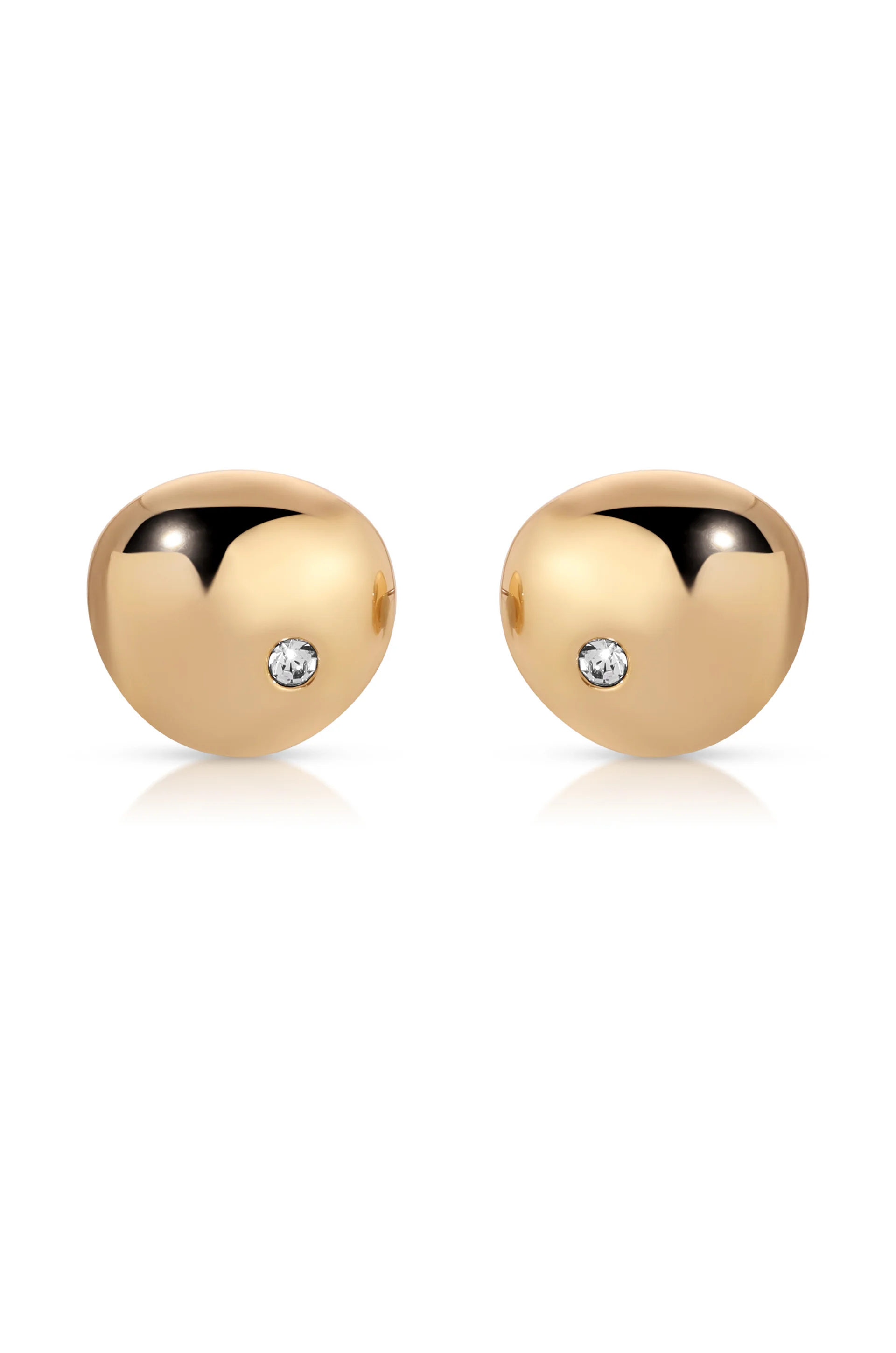 Polished Pebble Crystal Stud Earrings