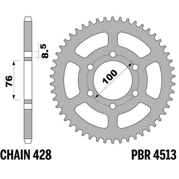 Standard steel PBR crown - 428 43 teethRef: Pbr01534A / 1075344006