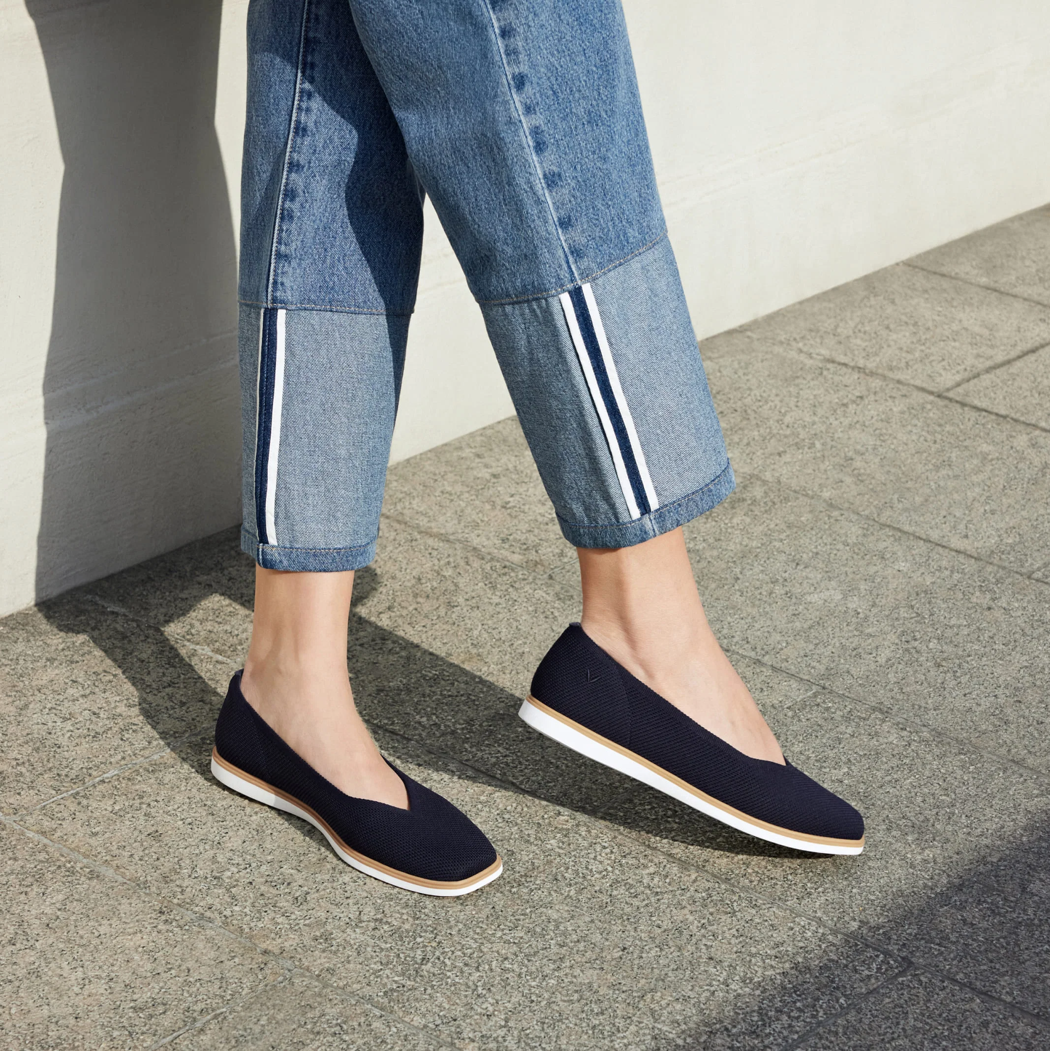 Square-Toe All-Day Standing Flats (Mabel)