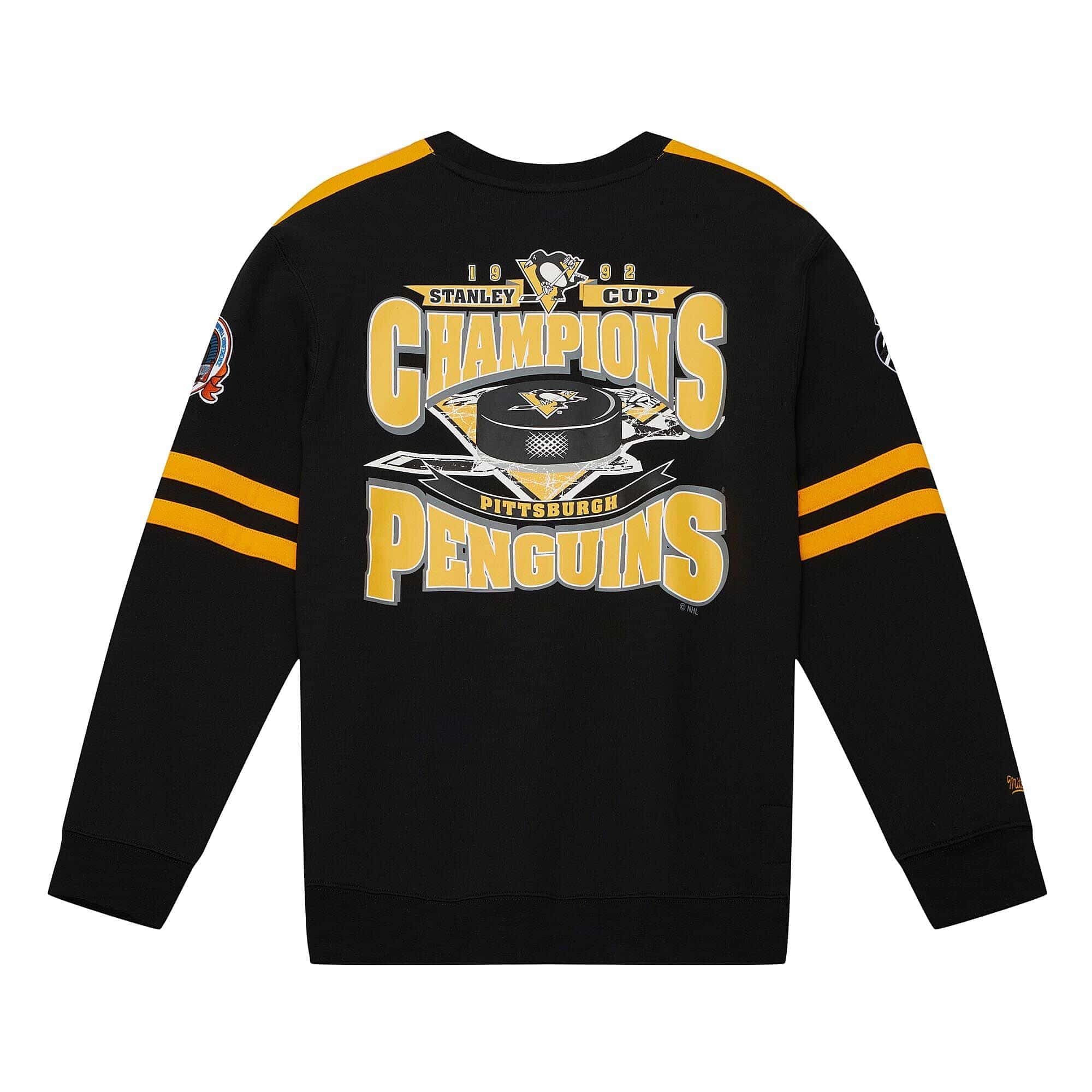 Pittsburgh Penguins All Over Mitchell & Ness NHL Crew Fleece Pullover
