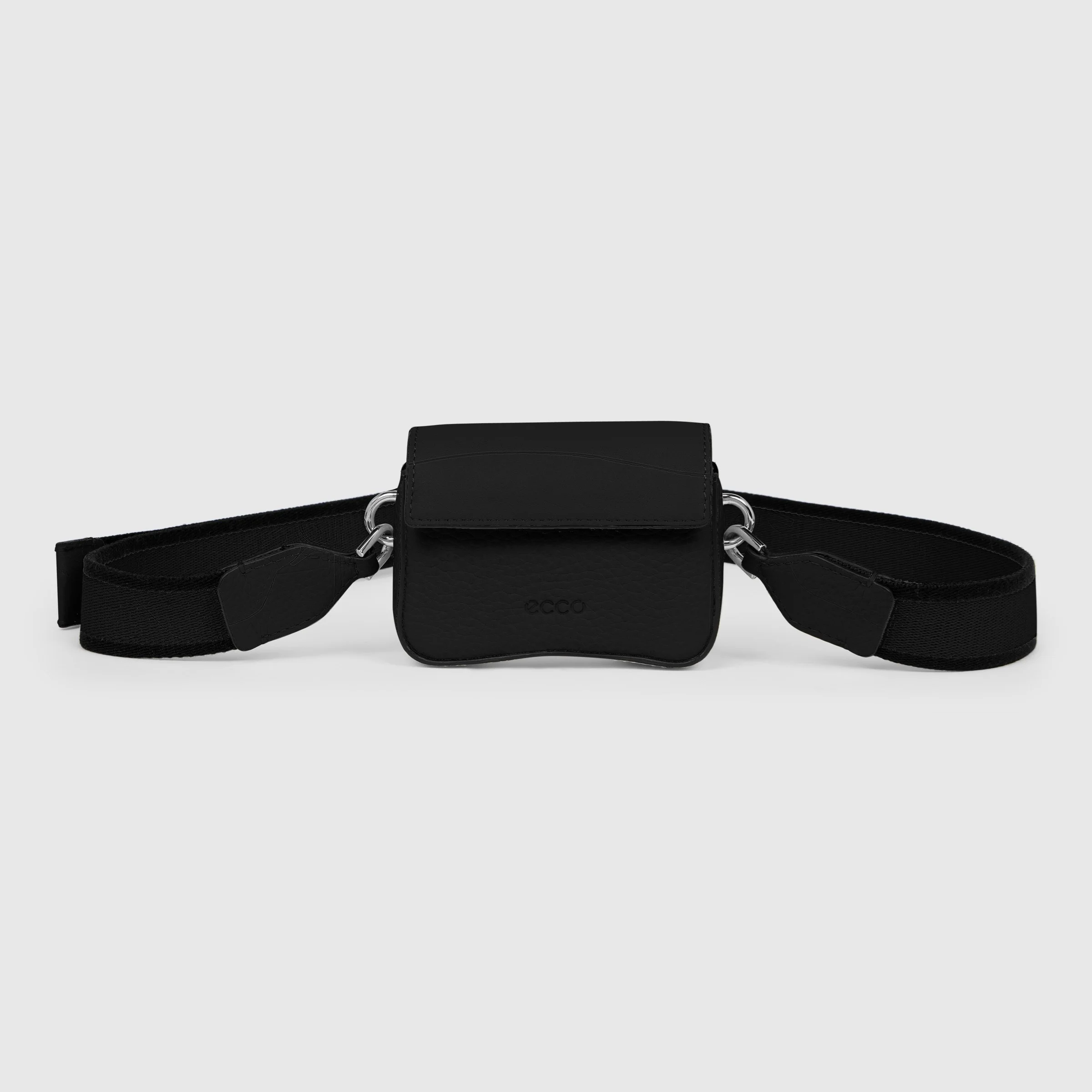 ECCO Textureblock Umhängetasche aus Leder Schwarz 10X8X3,5 cm