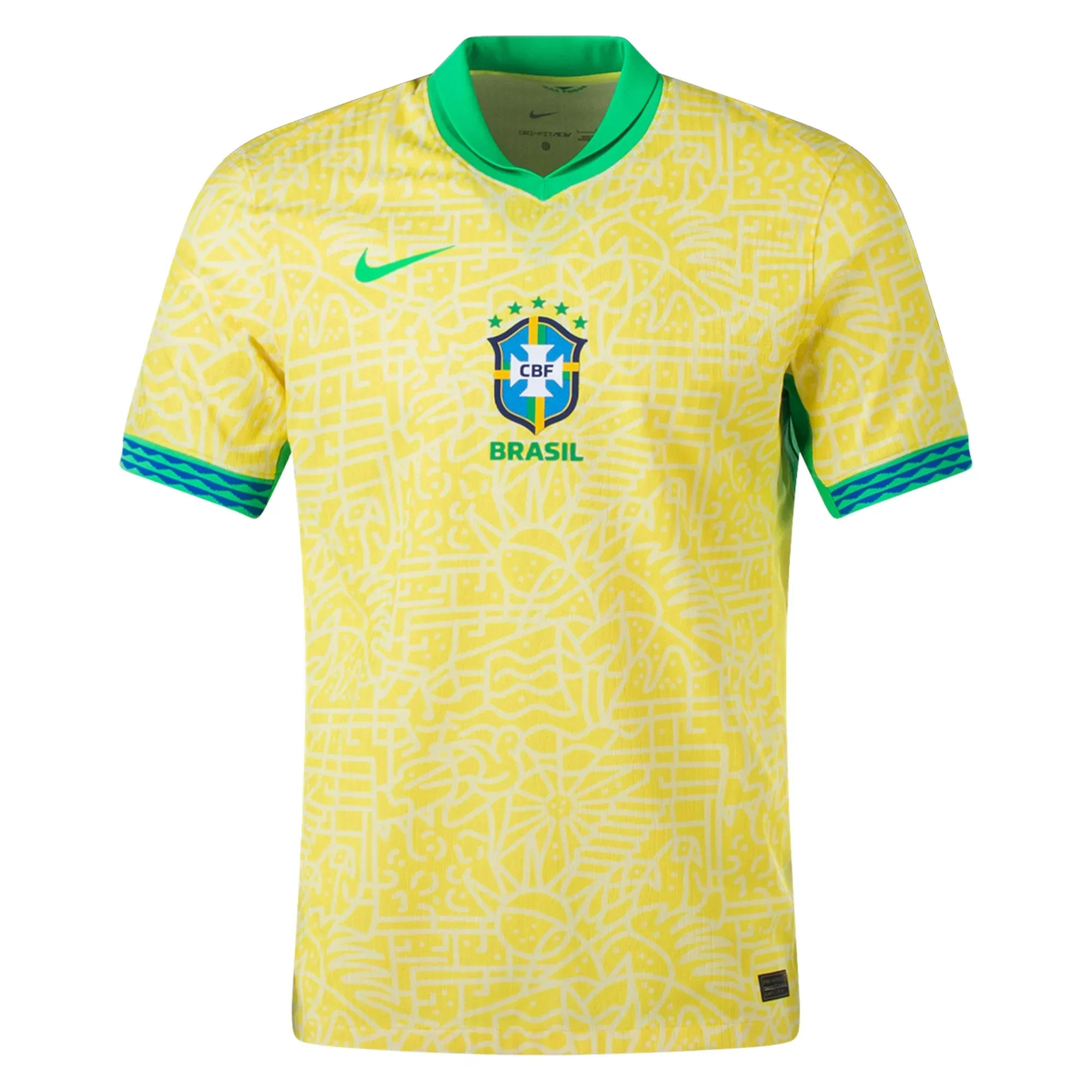 Mens Brazil Home Jersey 24/25 (Dynamic Yellow/Lemon Chiffon/Green Spark)