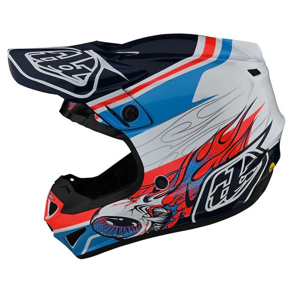 TroyLee design SE4 POLYACRYLITE SKOOLY 2023 cross helmet - Blue / OrangeRef: TRL0889