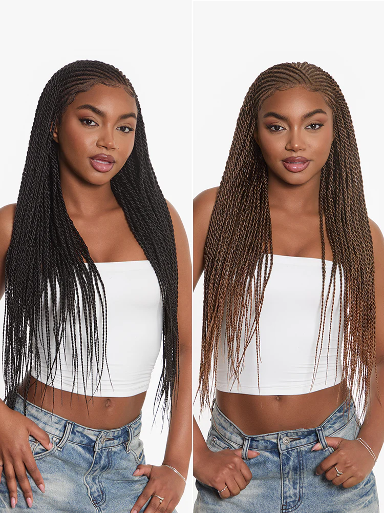 Ophirawig Veralux? 13x5 Pre-Cut Lace Front Glueless Two-Strand Twist Braided Wig �C Synthetic, Beginner Friendly