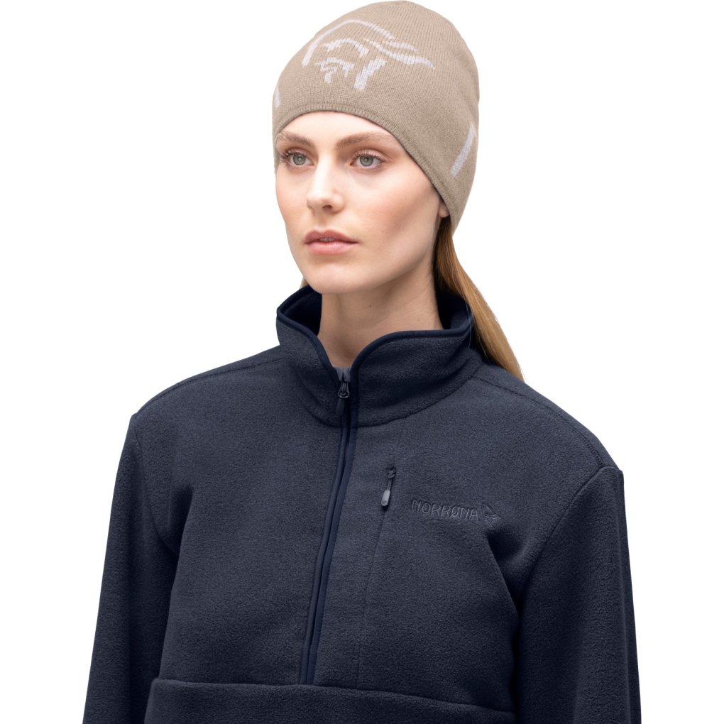 Norrona /29 mid merinoUll logo Beanie - Pure Cashmere