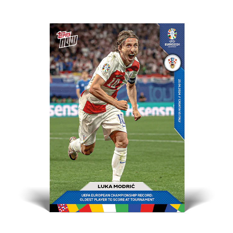 Luka Modrić - UEFA European Championship Record: Oldest player to score at tournament - EURO 2024 TOPPS NOW® Card 26