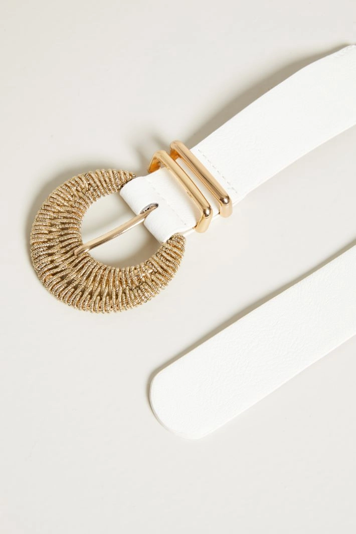 Half-moon buckle belt - WHITE