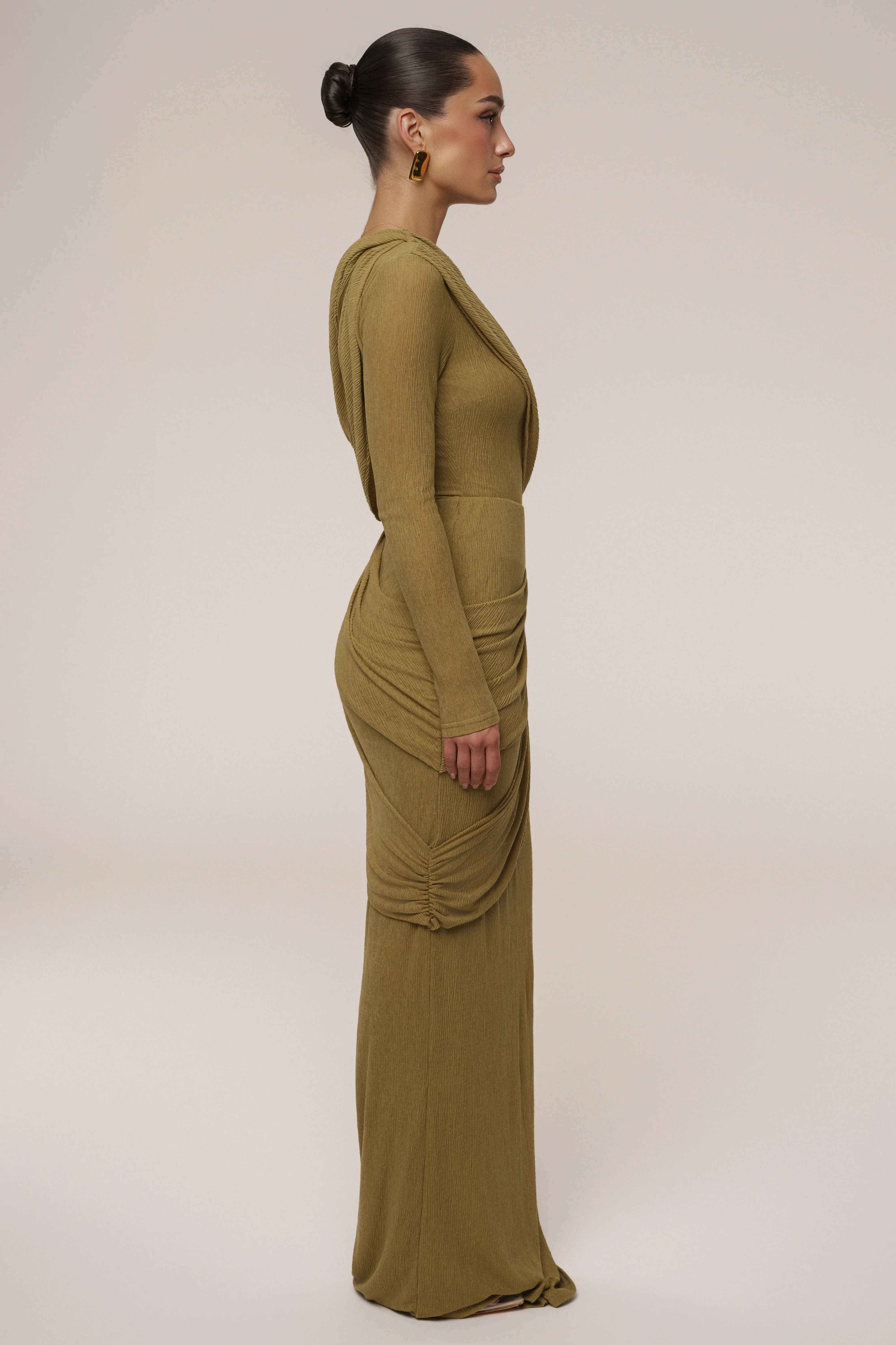 Moss Textured One Shoulder Bodysuit