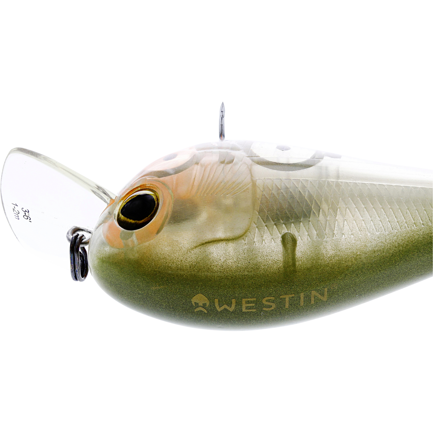 Westin Plug Bassbite Squarebill (Clear Olive)