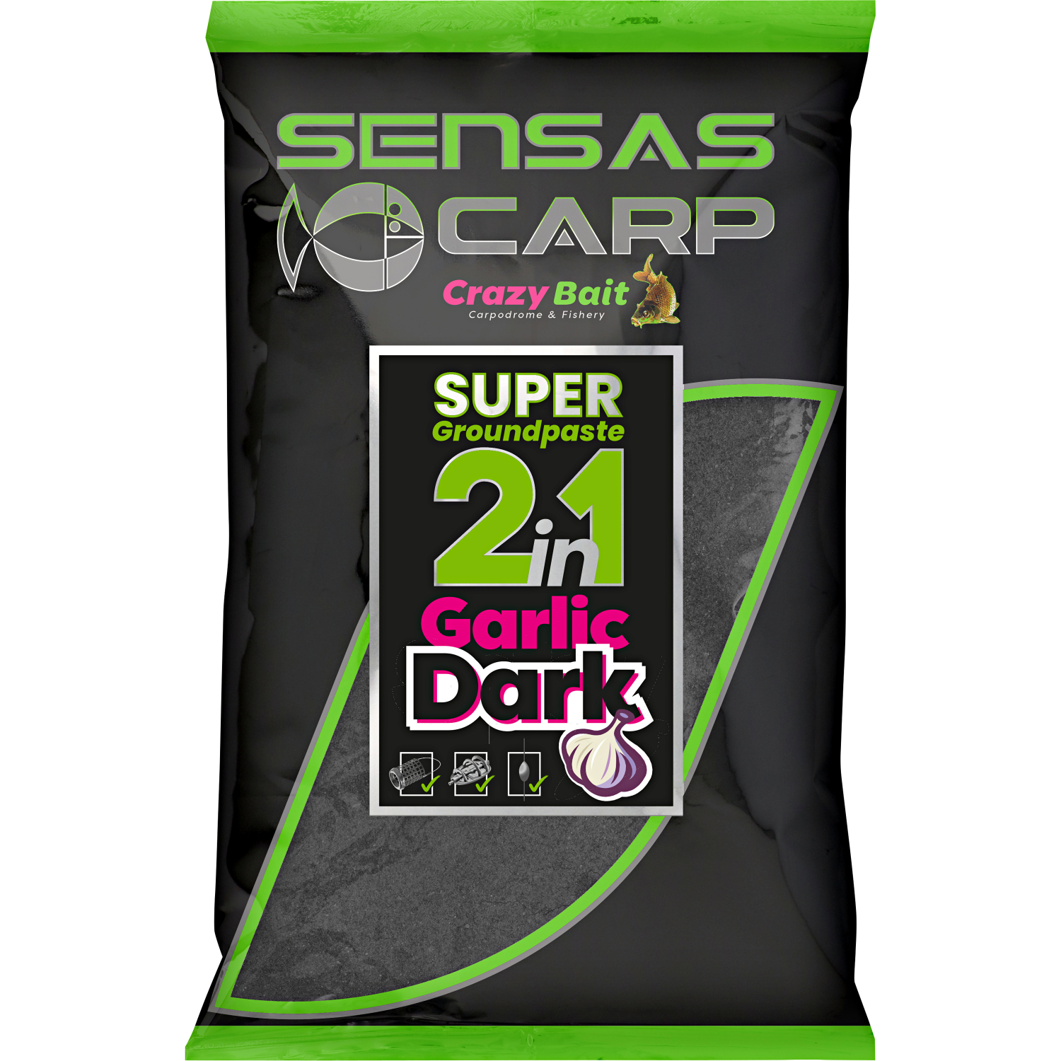 Sensas Super Bait Paste 2 in 1 (Garlic Dark)