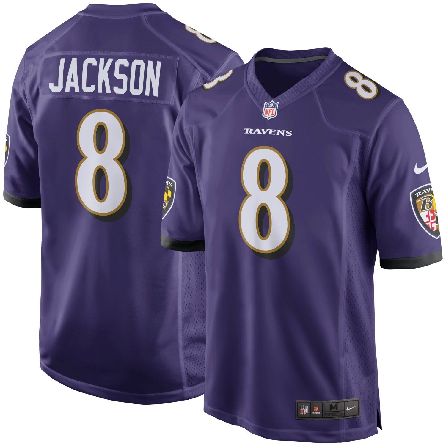 Lamar Jackson #8 Baltimore Ravens Nike Game Football NFL Jersey Purple