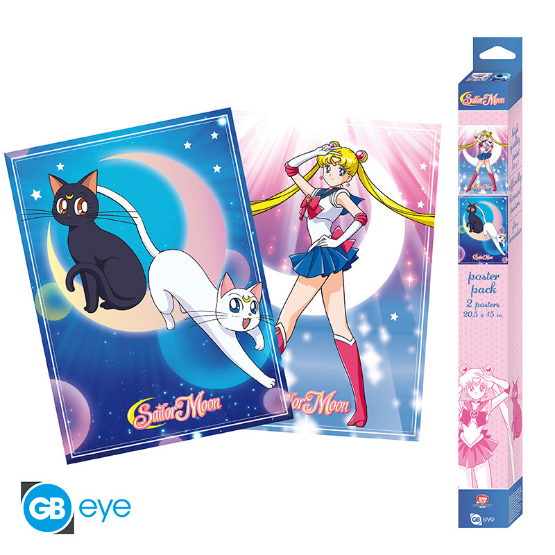 SAILOR MOON Set 2 Chibi Posters Sailor Moon & cats