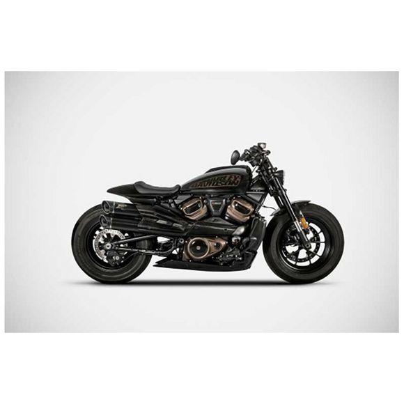 Zard Complete Line 2 in 1 2 gt stainless steel - black carbon tipHARLEY DAVIDSON 1250 SPORTSTER 1250 S - 2021 - 2025Ref: Zad00412A / Zhd006S10Scr-B