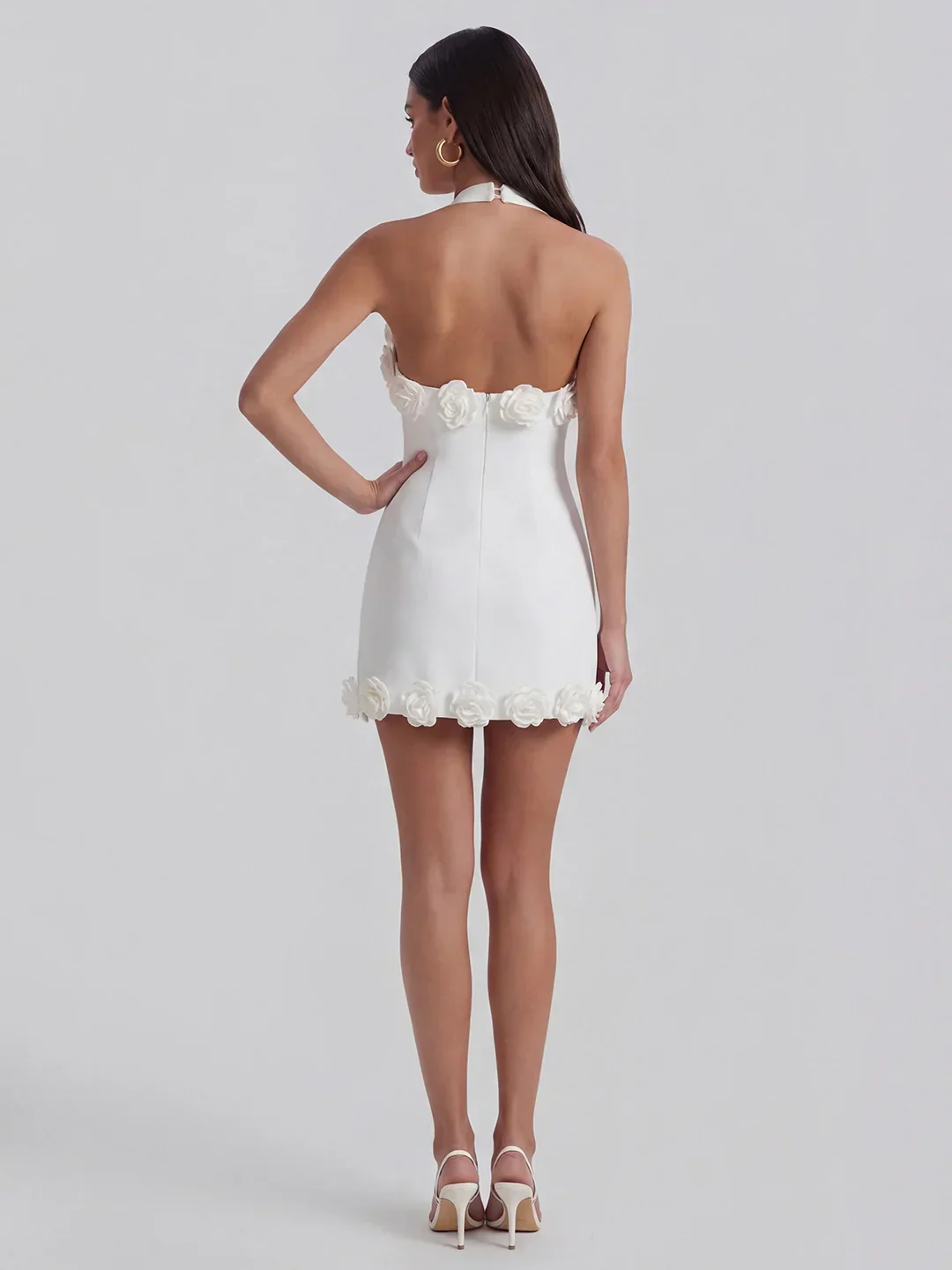 Backless Tie-Up Party Halter Neck Mini Dress