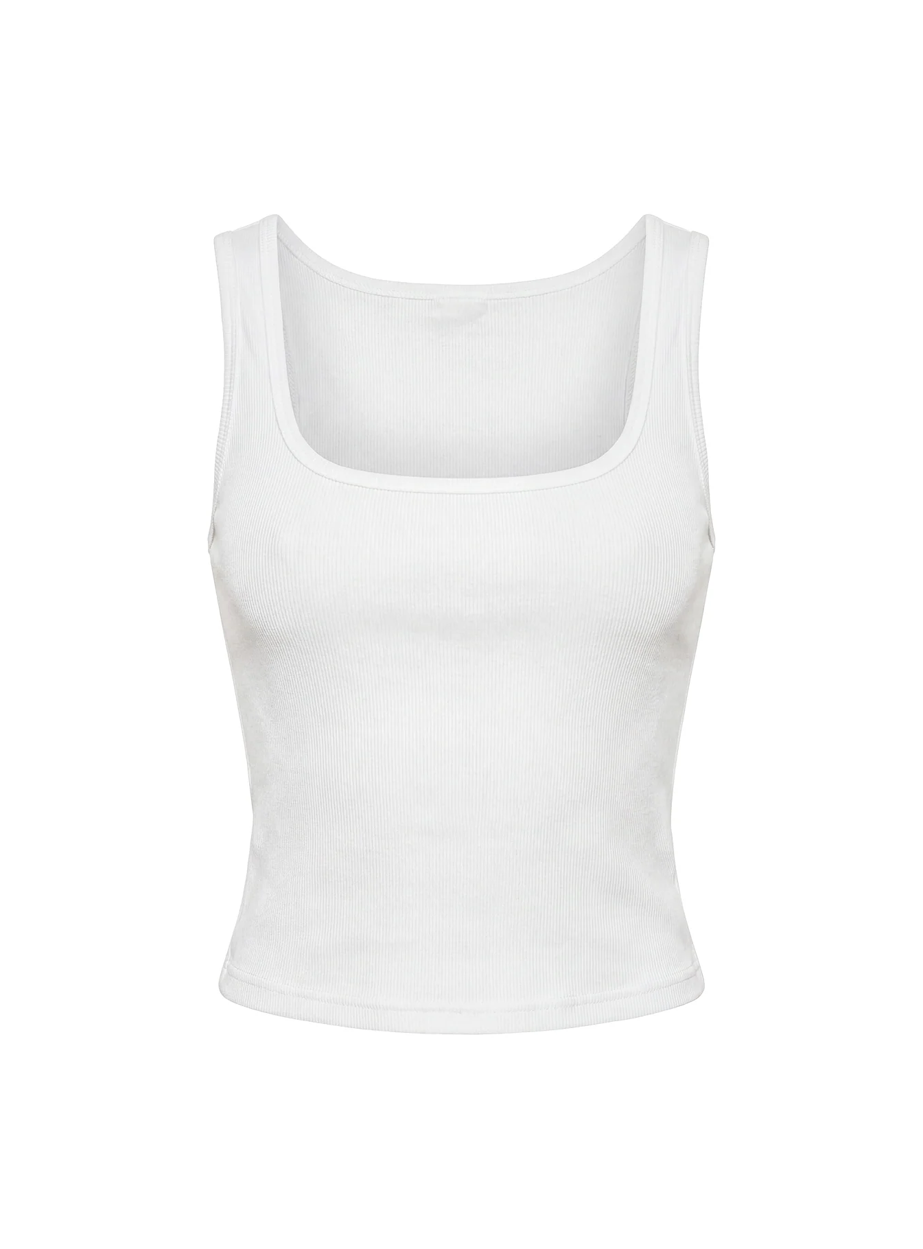 Baseline Square Neck Rib Tank Top White