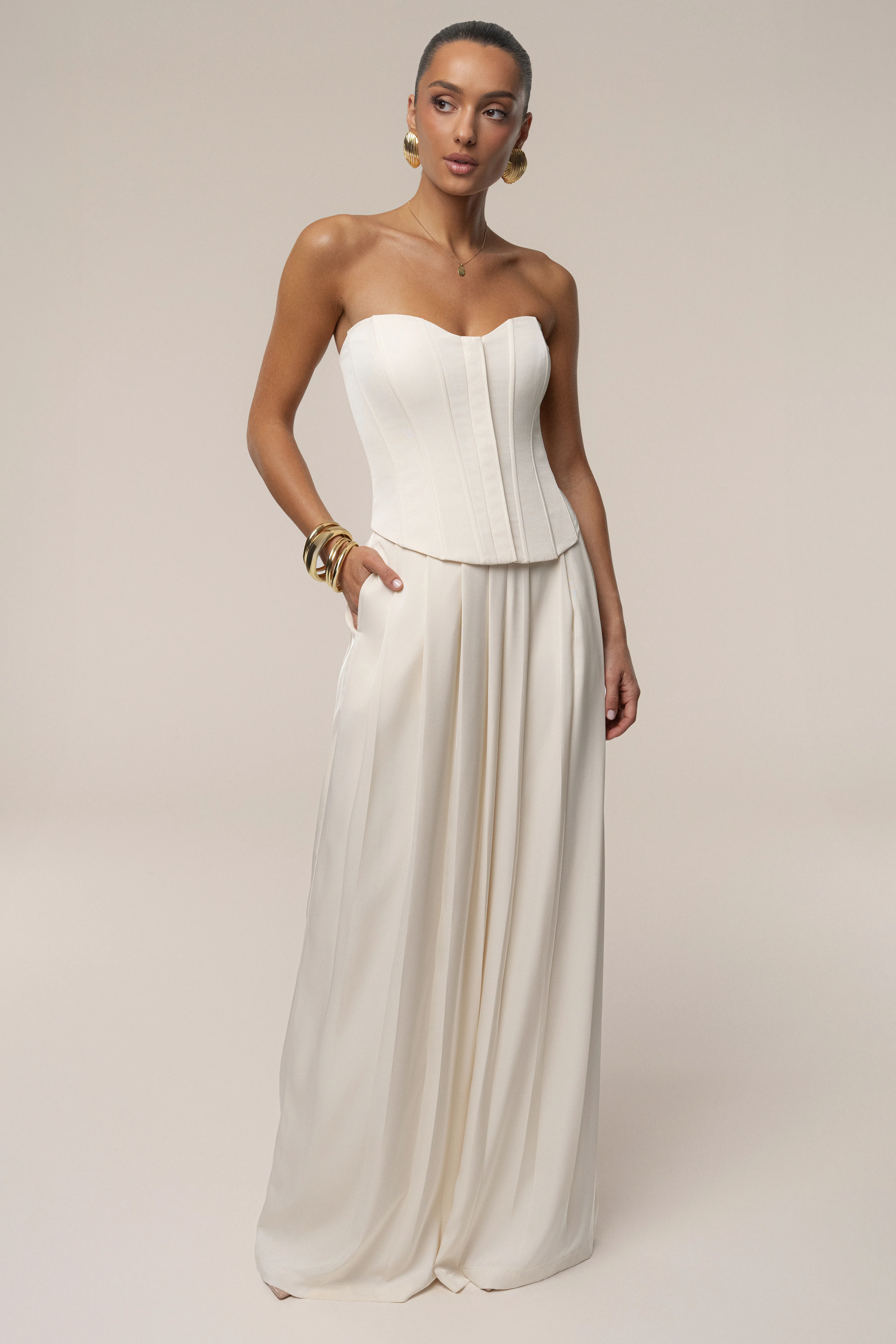 Buttercream Viv Satin Bustier Top