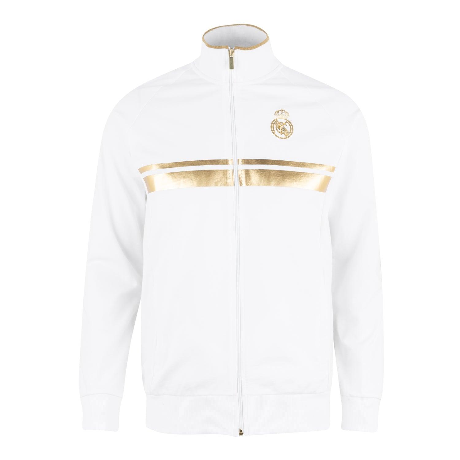 Mens White & Gold Track Top