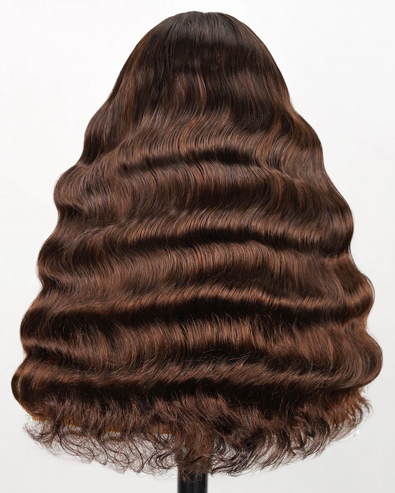 Ophirawig 6x5 invisible knots Glueless Chocolate Brown Wig Natural Loose Deep Wave Wig Pre-cut Lace Beginner Friendly