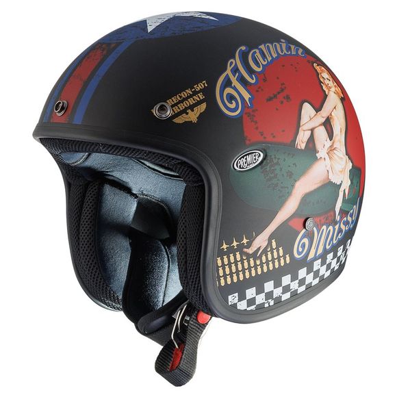 Premier JET CLASSIC PINUP 9 BM Jet Helmet - BlackRef: PE0444