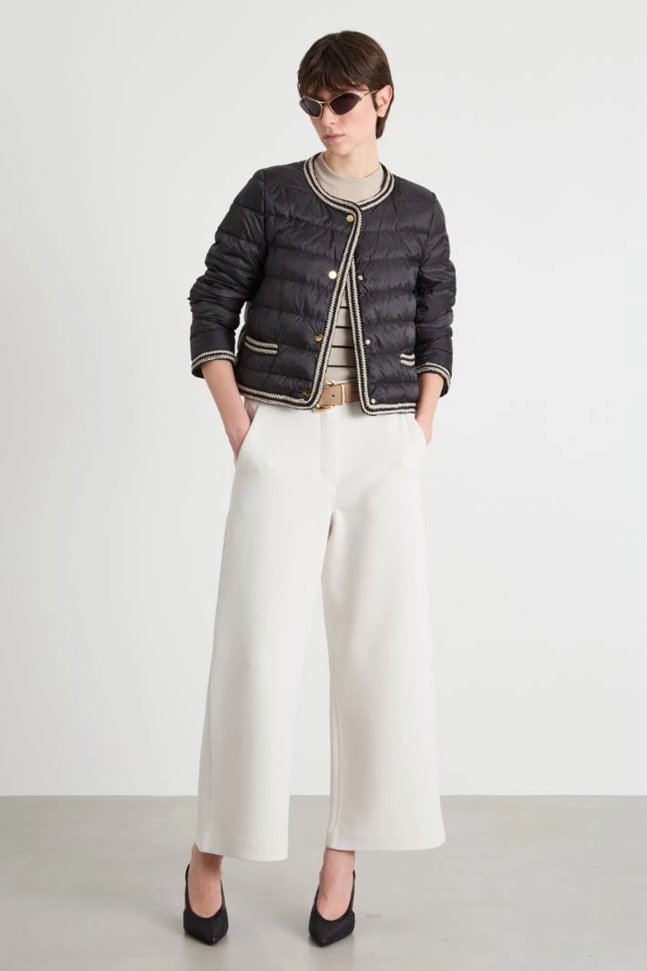 Boxy quilted puffer jacket - BLACK