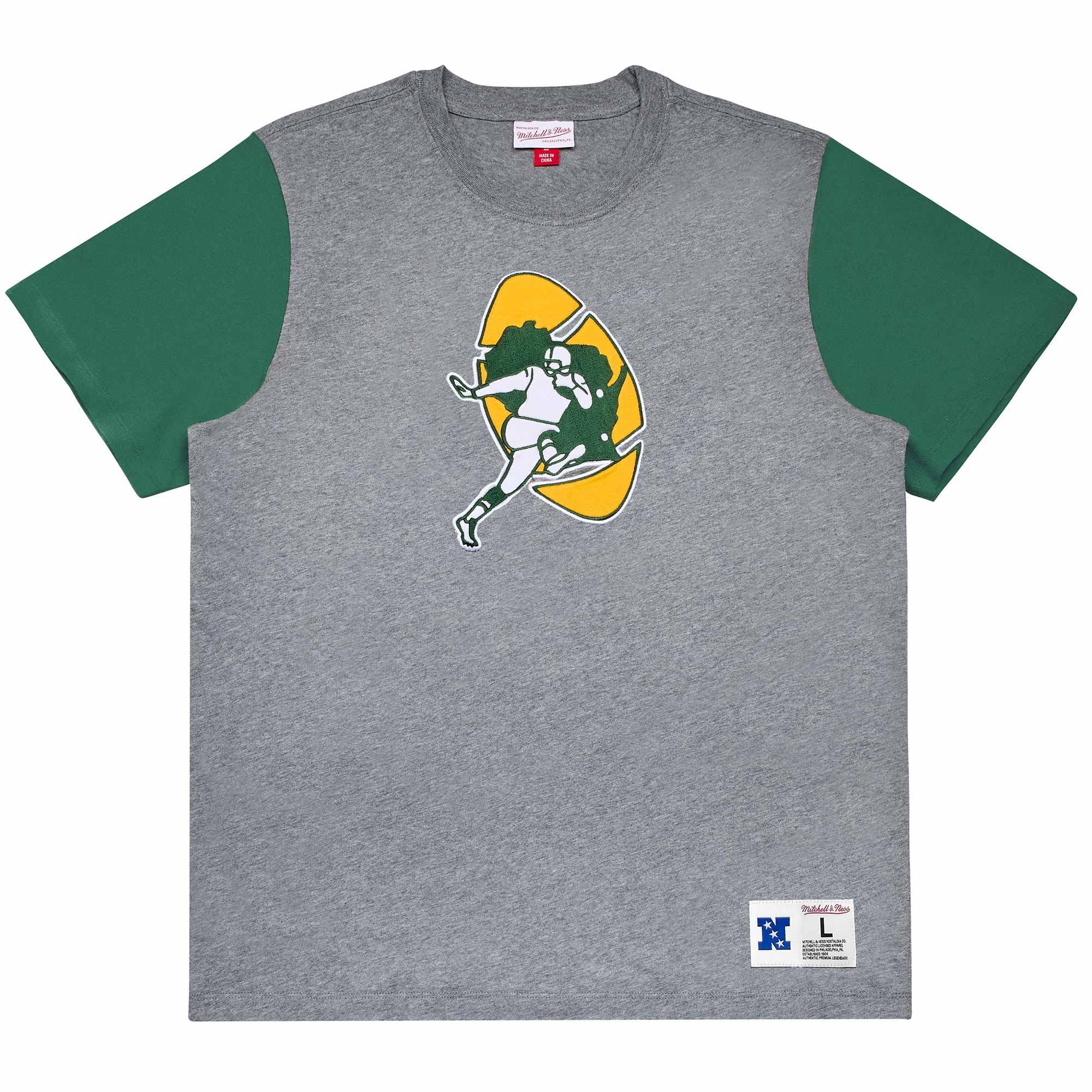 Green Bay Packers Mitchell & Ness Color Blocked NFL Throwback T-Shirt