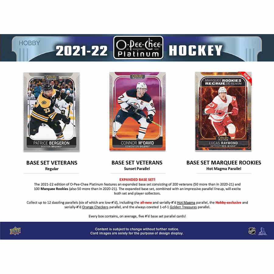 2021/22 Upper Deck O-Pee-Chee Platinum NHL Hockey Hobby Box