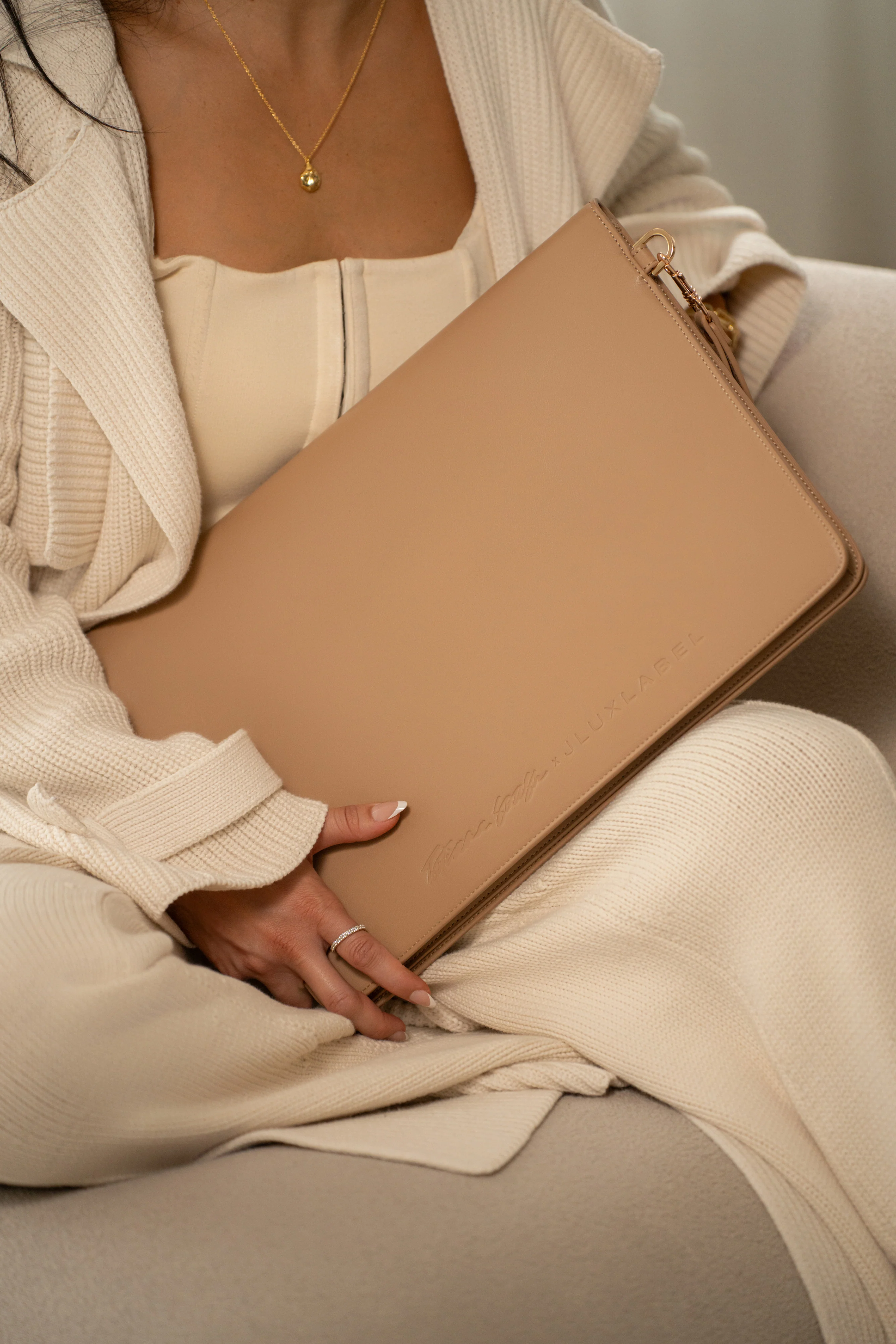 Beige TATIANA SOASH x JLUXLABEL Dreams & Plans Catch All Bag