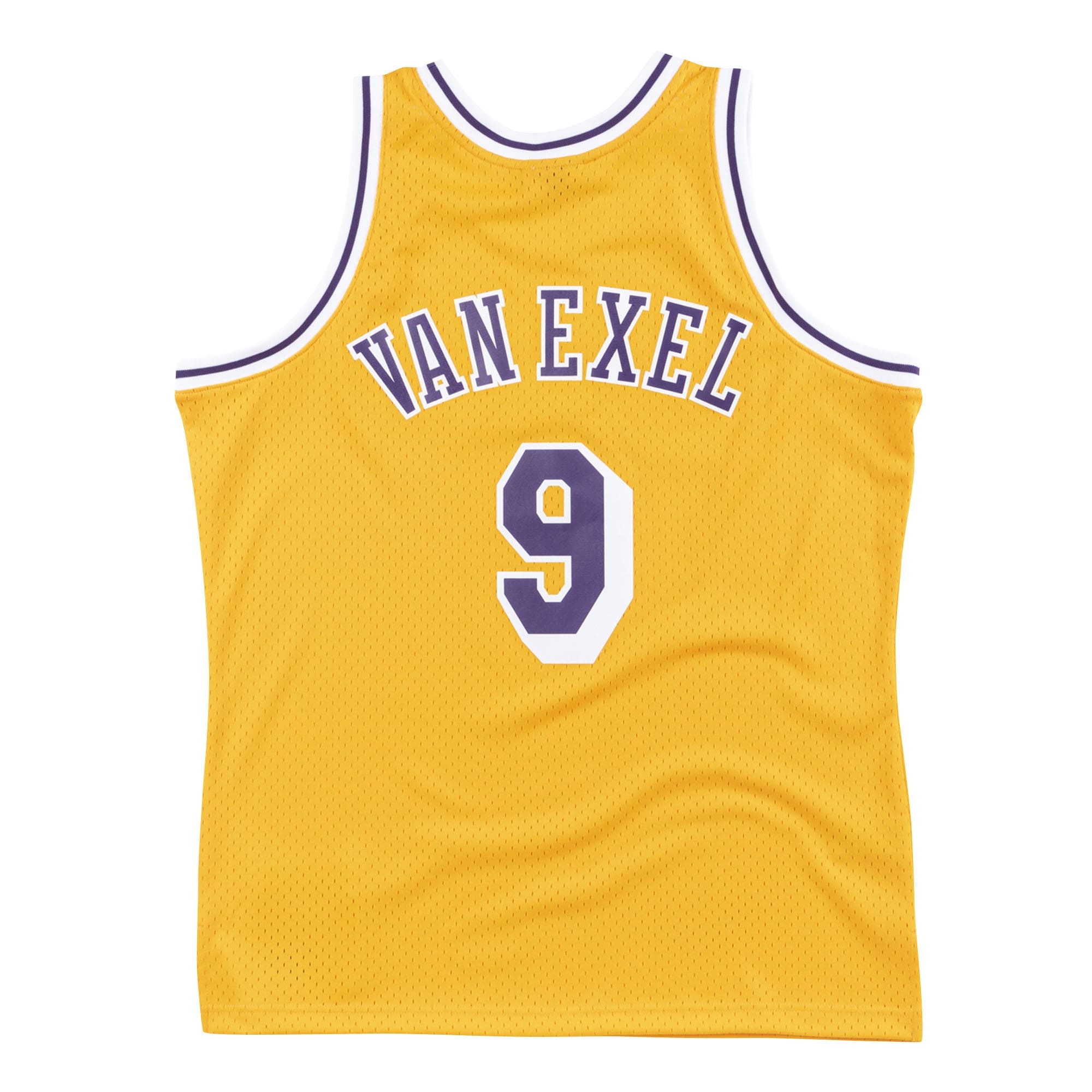 Nick Van Exel #9 Los Angeles Lakers 1996-97 Mitchell & Ness Swingman NBA Jersey Yellow