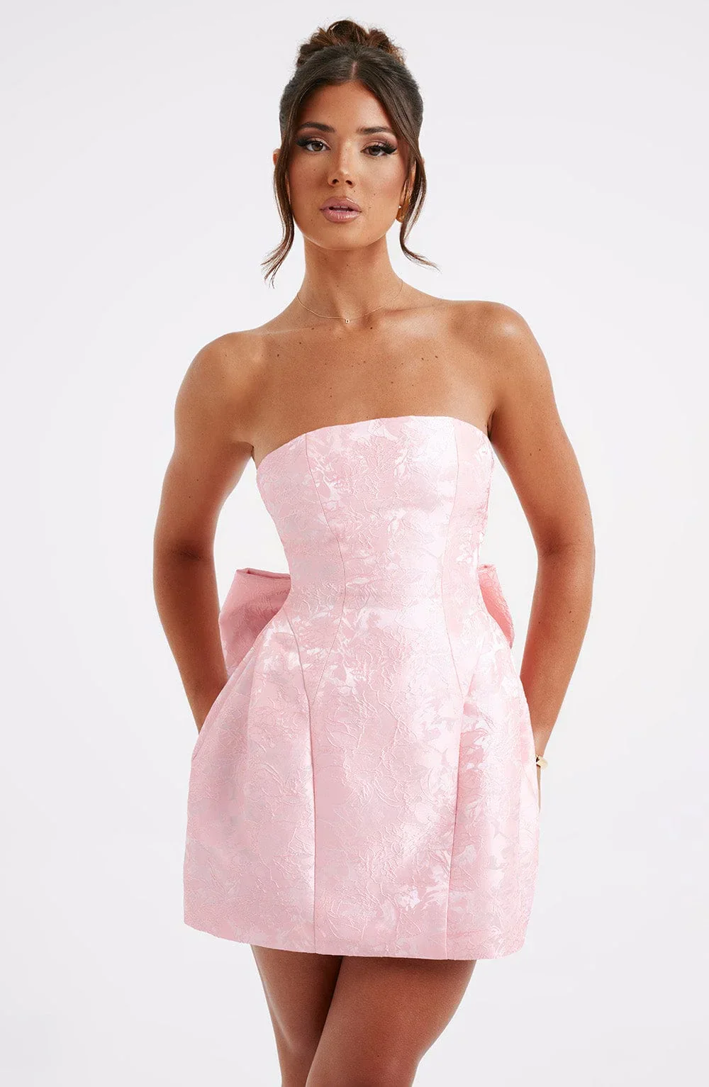 Elenora Mini Dress - BLUSH/IVORY