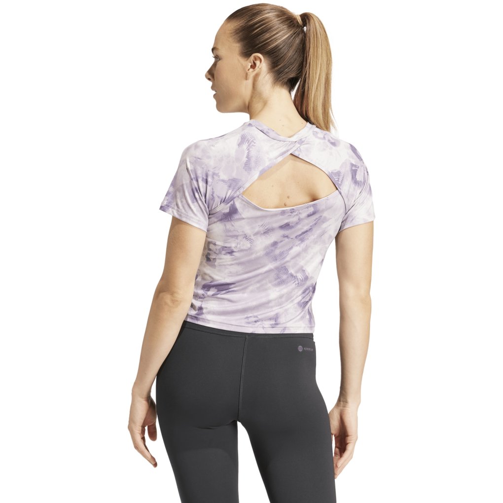 adidas Train Essentials Flower Tee Women - putty mauve/preloved fig IN6765