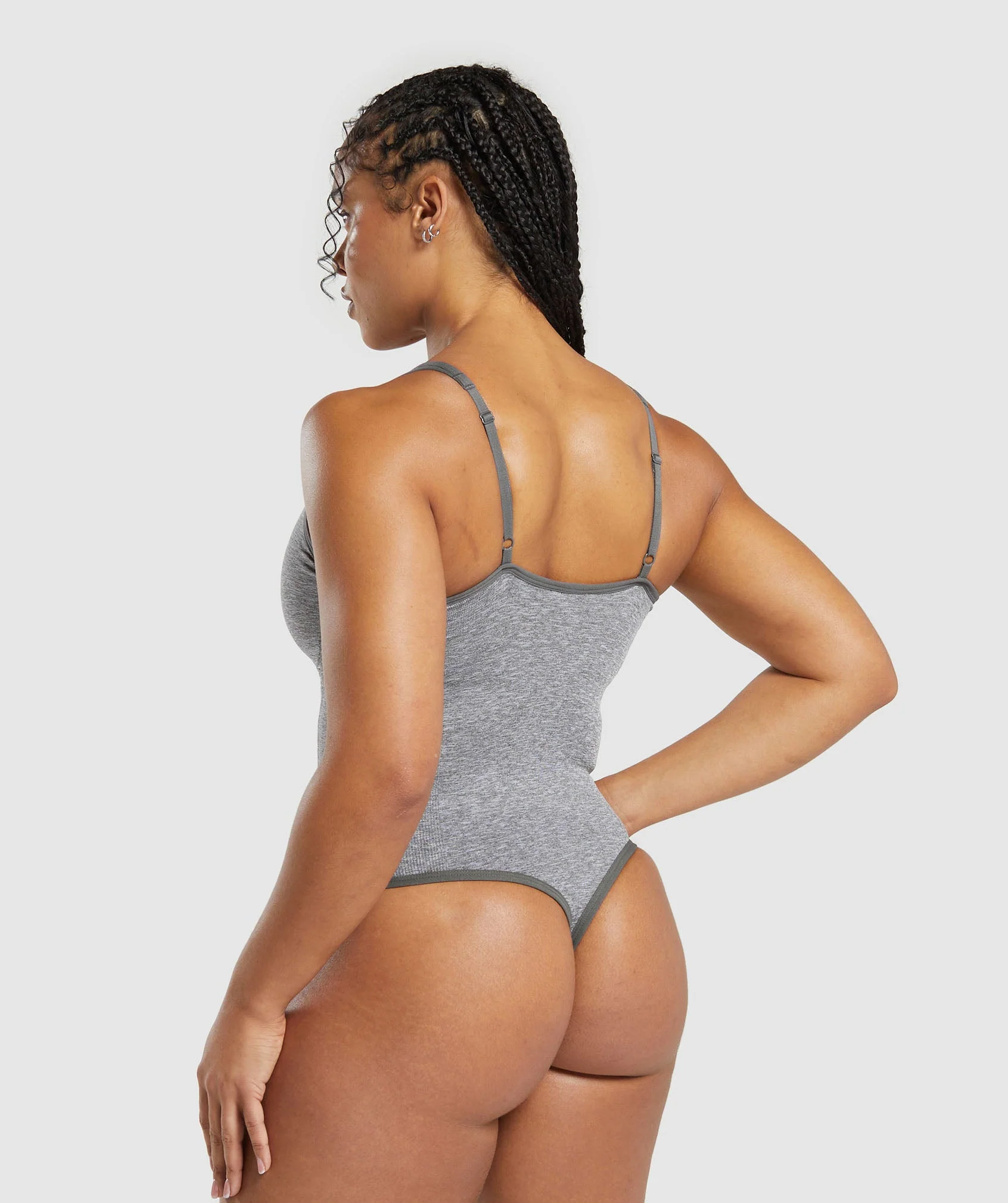 Lift Contour Seamless Bodysuit Brushed Grey/White Marl