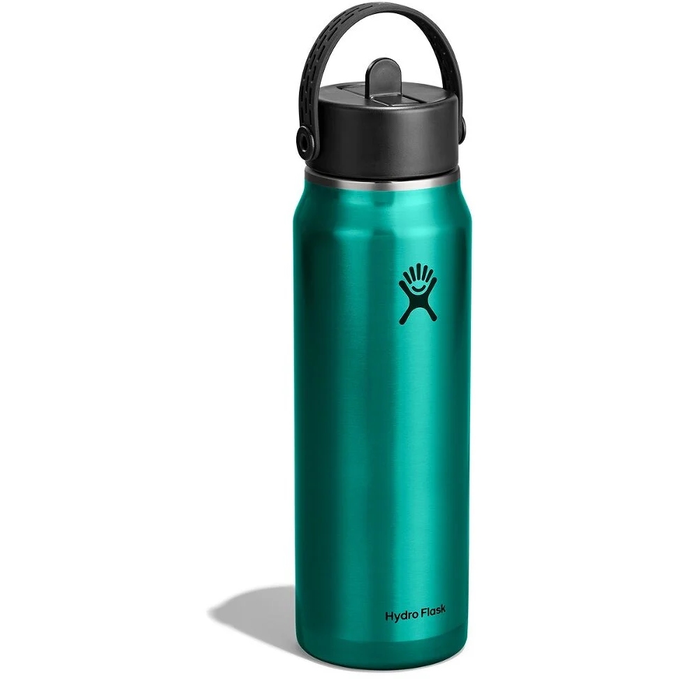 Hydro Flask 32oz Lightweight Wide Mouth Insulated Bottle + Flex Straw Cap - 946ml - Emerald Green