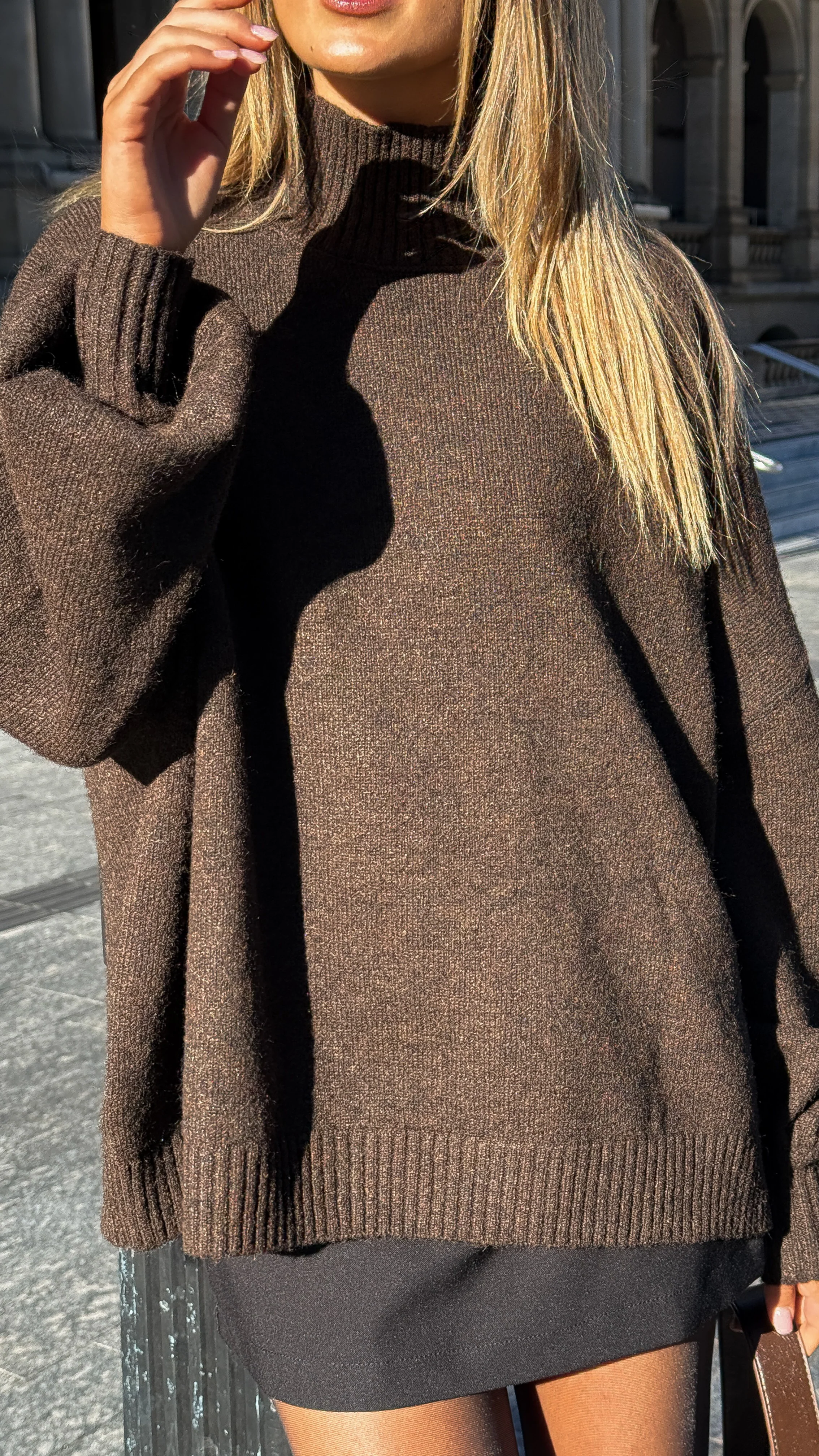 Harita Knitted Sweater - Chocolate