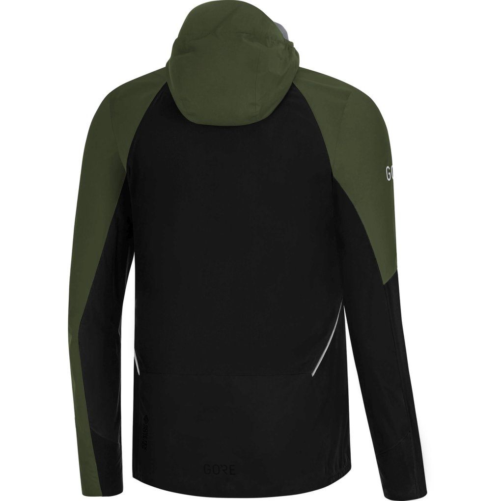 GOREWEAR R7 Partial GORE-TEX INFINIUM™ Hooded Jacket Men - black/utility green 99BH