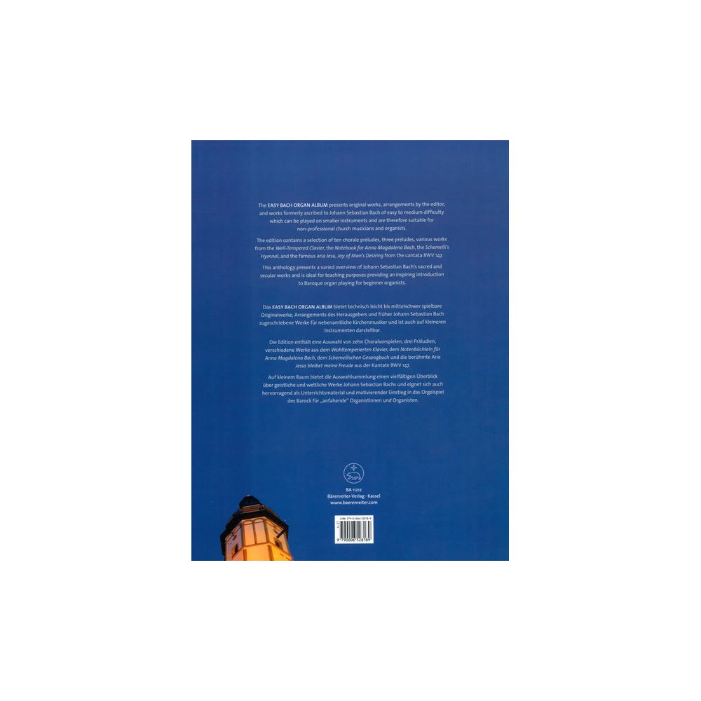 Bärenreiter An Easy Bach Organ Album – Thomann Ireland