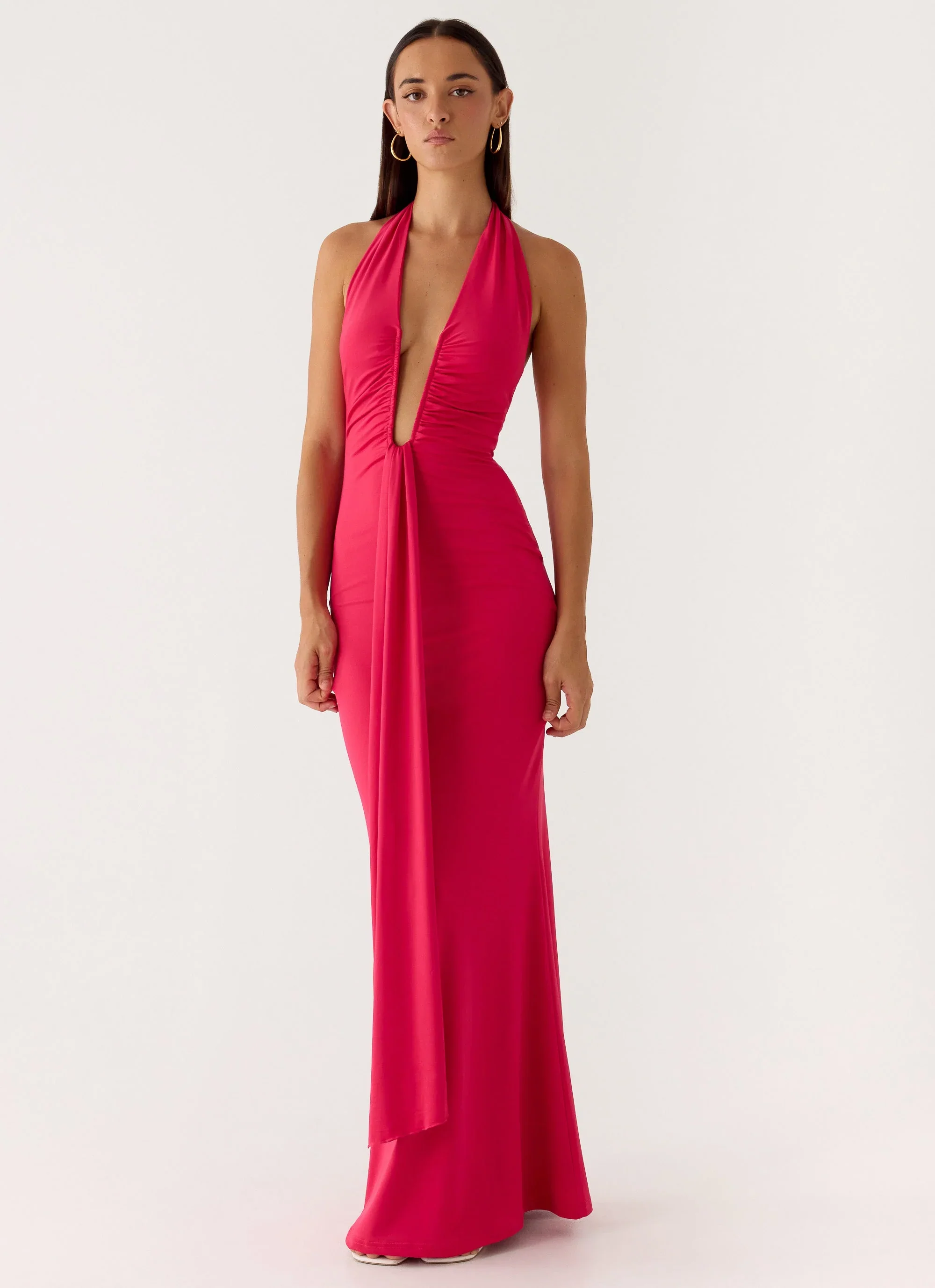 Emiliana Maxi Dress - Red Magenta