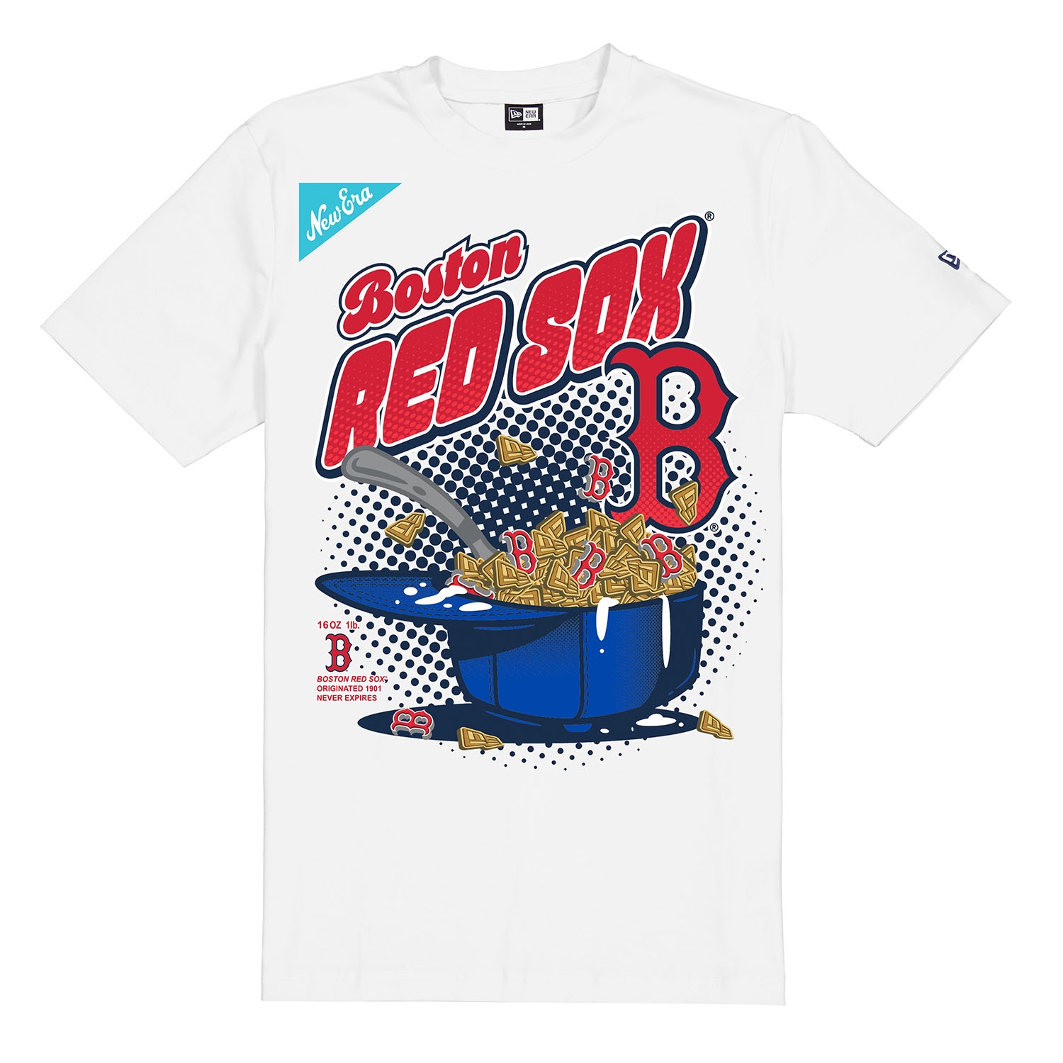 Boston Red Sox Cereal Bowl Oversized MLB T-Shirt White