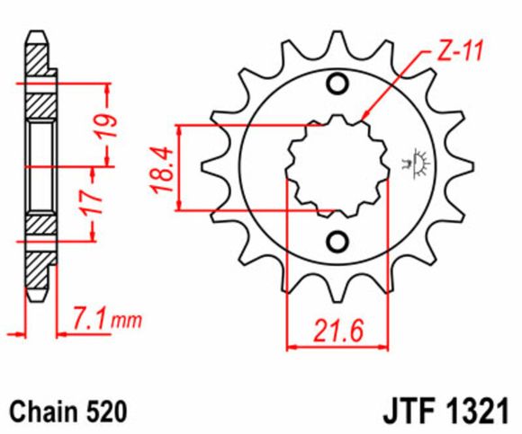 JT. Standard steel 1321 - 520Ref: Jtc01093A / 1077226002