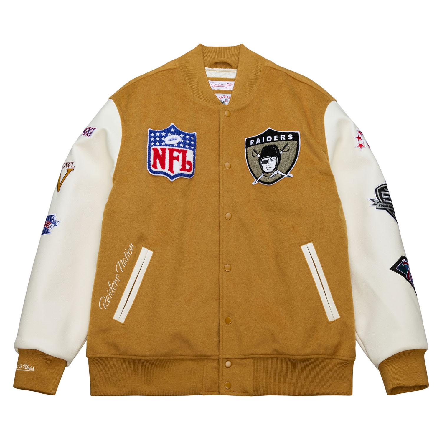 Oakland Raiders Dusted Varsity NFL Jacket Brown/Cream