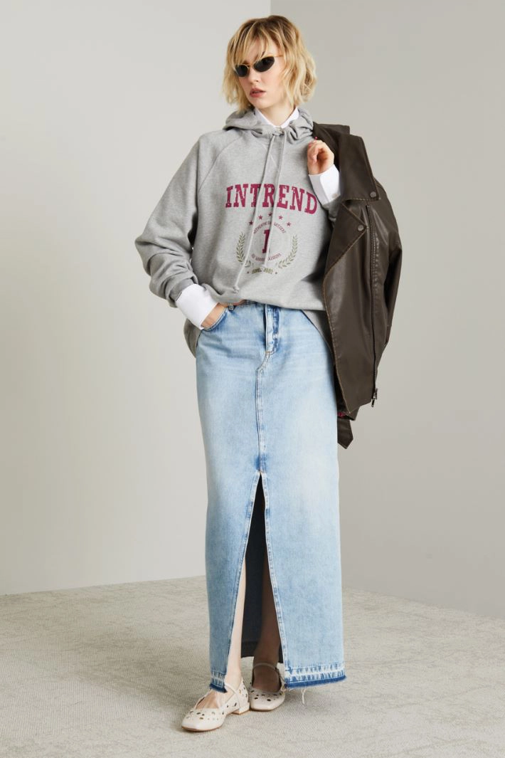 Printed hoodie - GREY