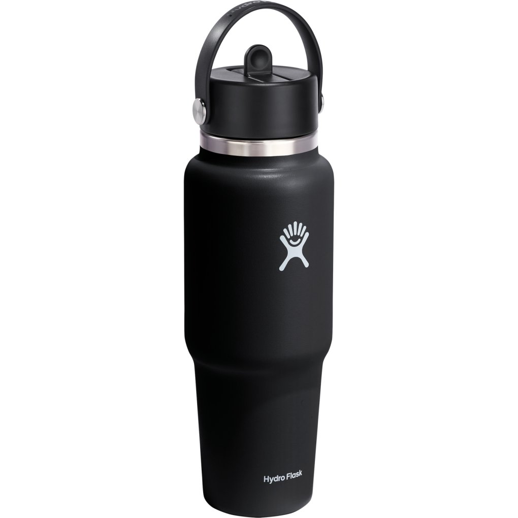 Hydro Flask 32oz Wide Mouth Insulated Travel Bottle + Flex Straw Cap - 946ml - Black