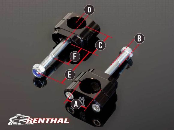 Pontet de guidon Renthal 36Tech Ø36mm Offset +5mm Fatbar®36Ref : RT00011A / 1042009