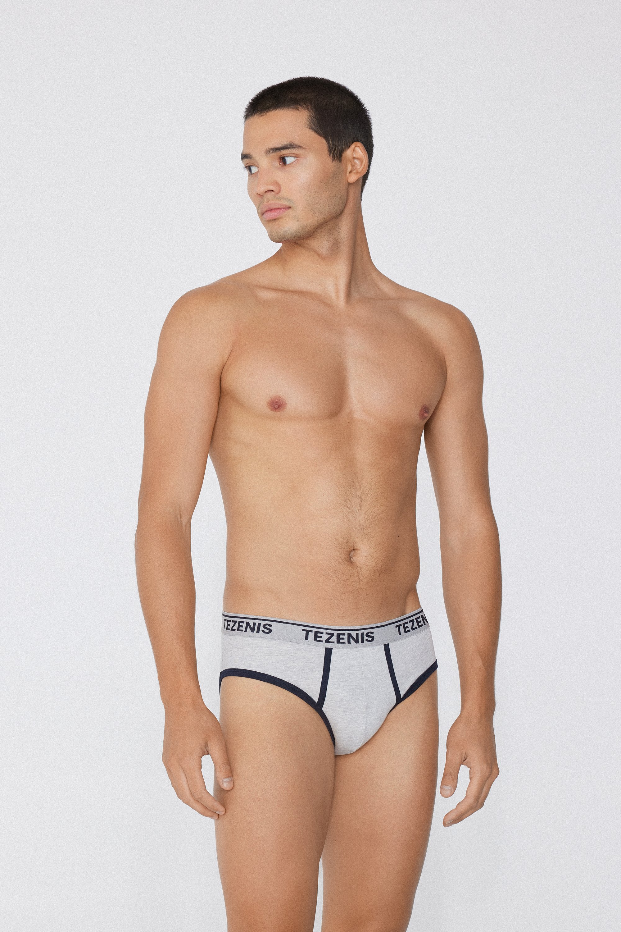 Organic Cotton Briefs with Contrasting Trim and Logo
