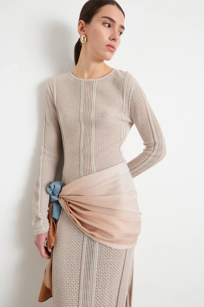 Printed fluid stole - WHITE PINK