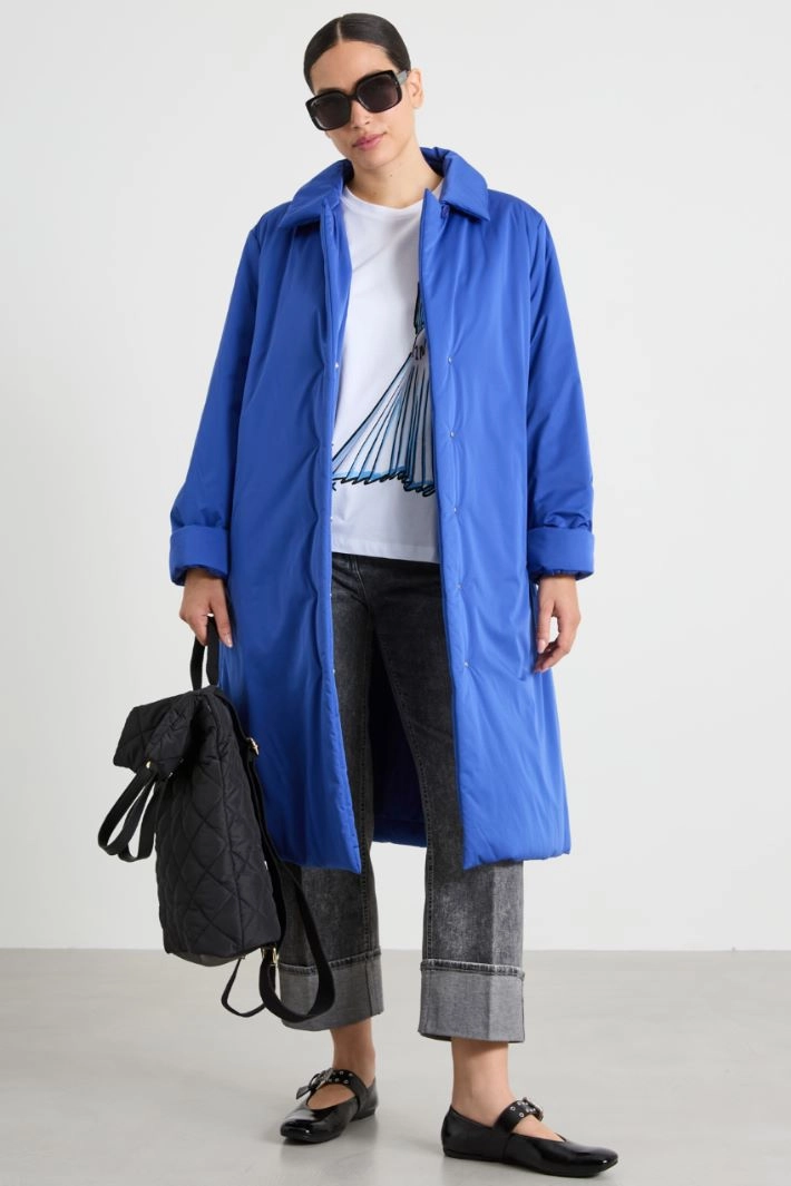 Water-repellent satin padded coat - BLUETTE