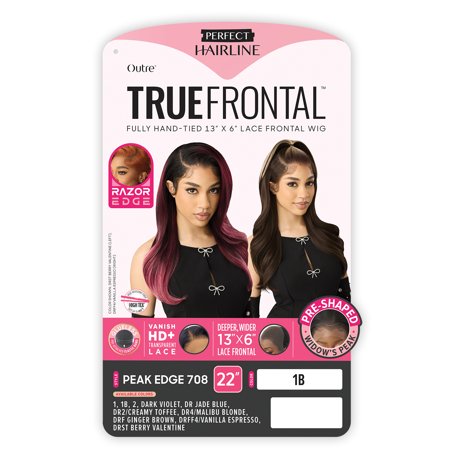 Outre HD Lace Frontal Wig Perfect Hairline Glueless Fully Hand-Tied 13X6 True Frontal Peak 708