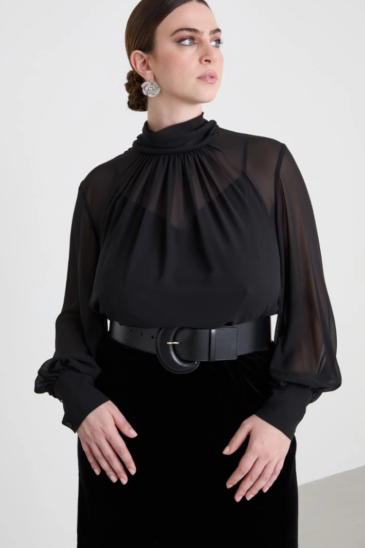 Georgette tunic - BLACK