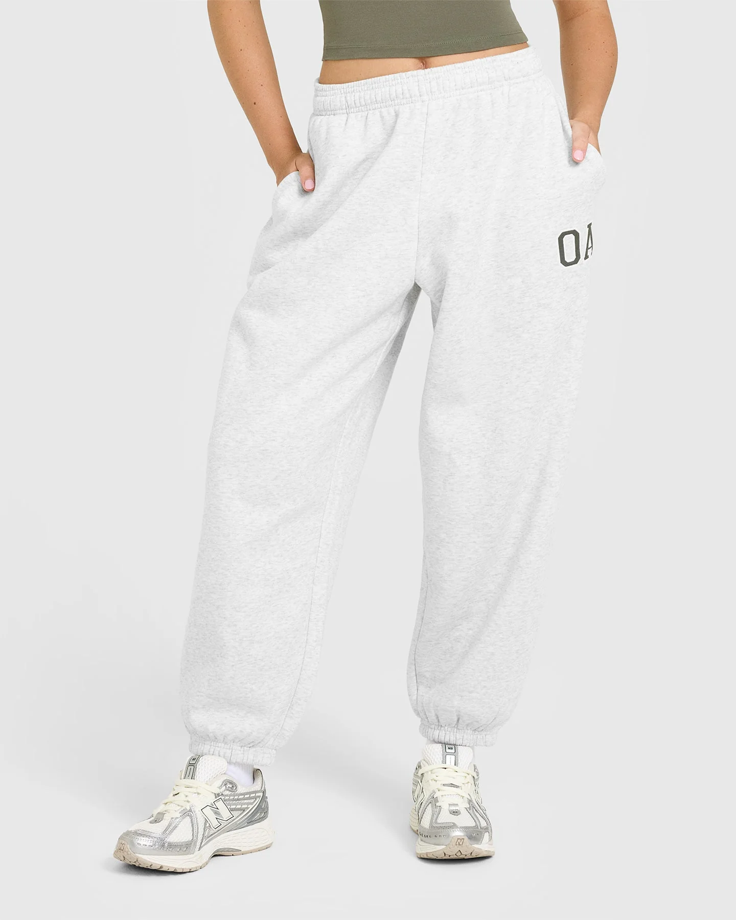 Foundations Oversized Oner Joggers | Light Grey Marl