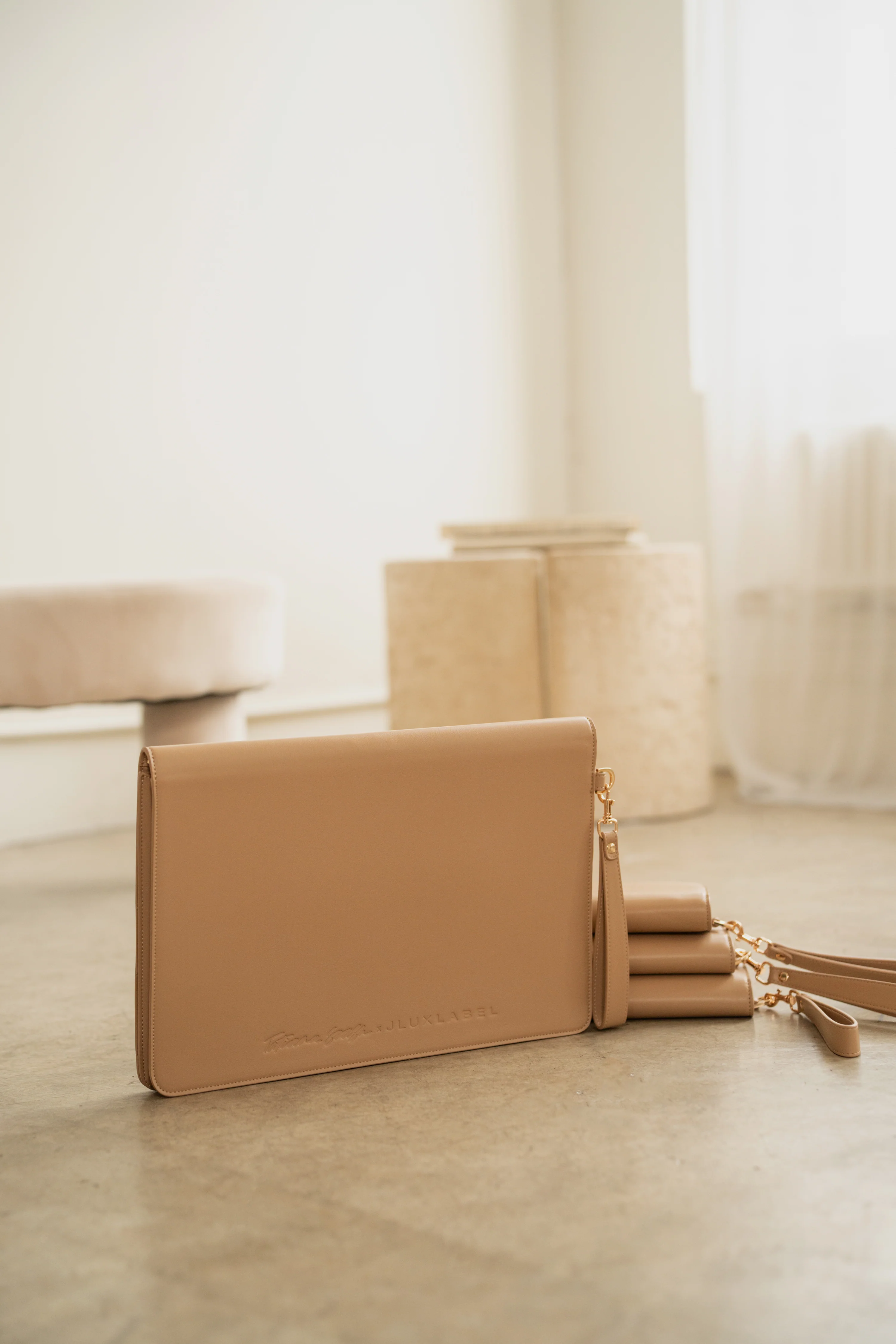 Beige TATIANA SOASH x JLUXLABEL Dreams & Plans Catch All Bag