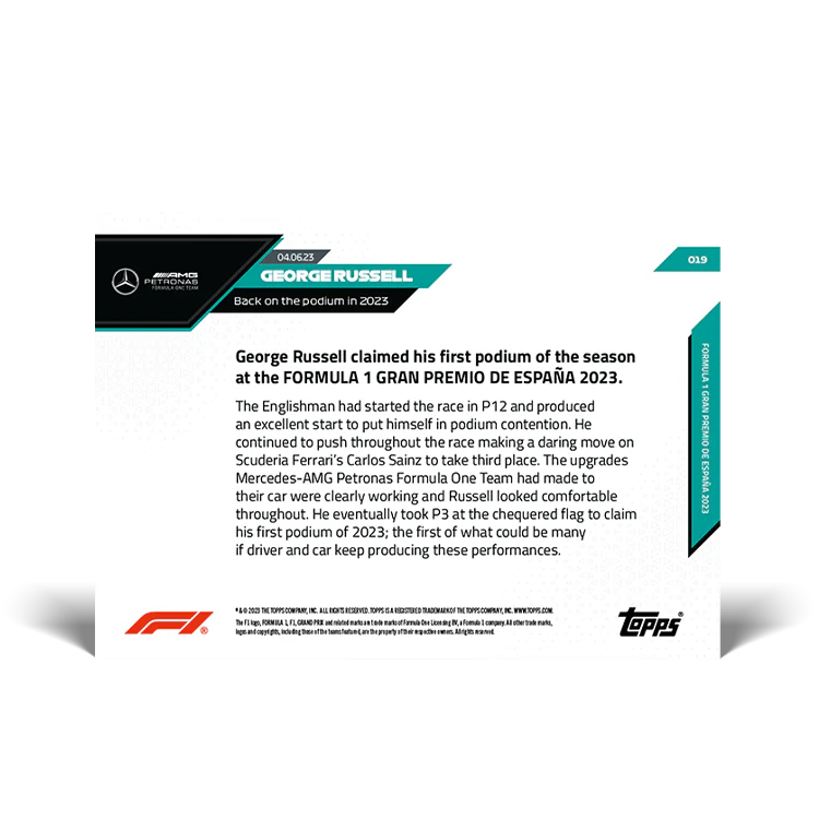 Topps UK - Back on the podium in 2023 - F1 TOPPS NOW® Card #19